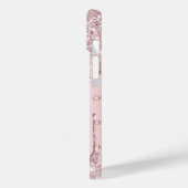 Rosa staubige Rose Monogramm Initialen Tropfen Case-Mate iPhone Hülle (Rückseite / Links)