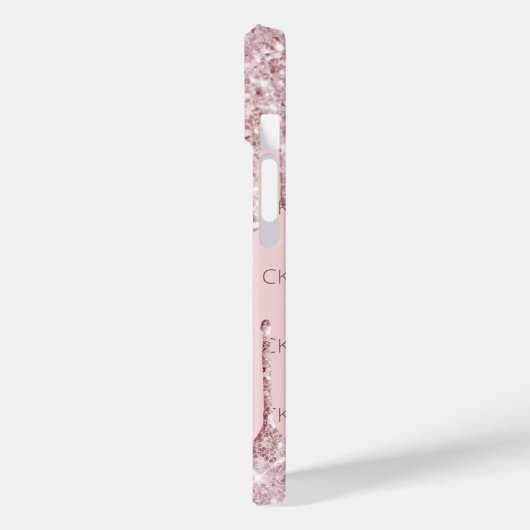 Rosa staubige Rose Monogramm Initialen Tropfen Case-Mate iPhone Hülle (Rückseite / Links)