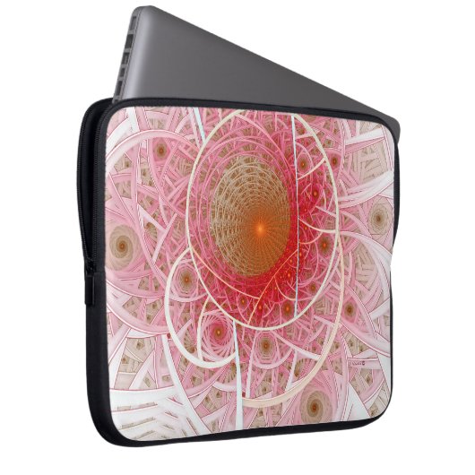 Rosa Steampunk-Abstrakt Laptopschutzhülle (Vorne Rechts)