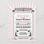 Rosa Steampunk Circus Einladung - Basispapier (Vorne/Hinten)