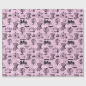 Rosa Steampunk Muster-Packpapier Geschenkpapier (Flach)