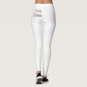 Rosa Steel Wort weiße Leggings