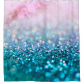 Rosa Steigungs-blauer aquamariner Schein-Trendy Duschvorhang (Vorderseite)