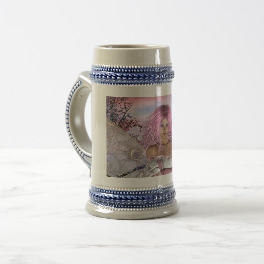 rosa Stein Bierglas (Vorderseite Links)