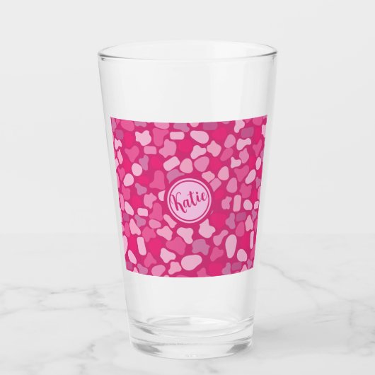 Rosa Stein Muster- Glas (Vorderseite)