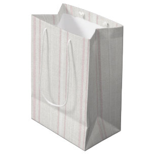Rosa Stein Weiße Streifen Hochzeit Brautparty Mittlere Geschenktüte