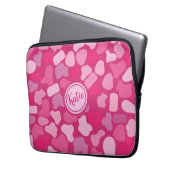 rosa Steinmuster Laptopschutzhülle (Vorderseite Links)