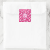 rosa Steinmuster Quadratischer Aufkleber (Tasche)