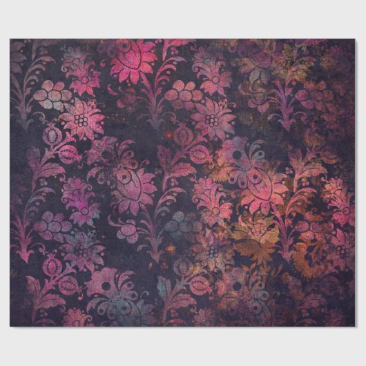 Rosa Stencil-Blume Geschenkpapier (Flach)