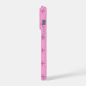 Rosa Stern Blüten Punkt Muster iPhone Hülle (Linke Seite)