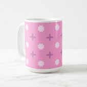 Rosa Stern Blüten Punkt Muster Kaffeetasse (Vorderseite Links)