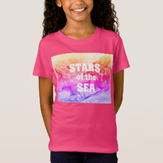 rosa Stern der Mädchen des SeeShirts T-Shirt