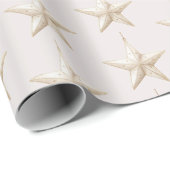 Rosa Stern-Ornamente Weihnachten Geschenkpapier (Rolleneckpunkt)