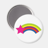 Rosa Stern Regenbogen Bunt Magnet (Vorderseite/Rückseite)
