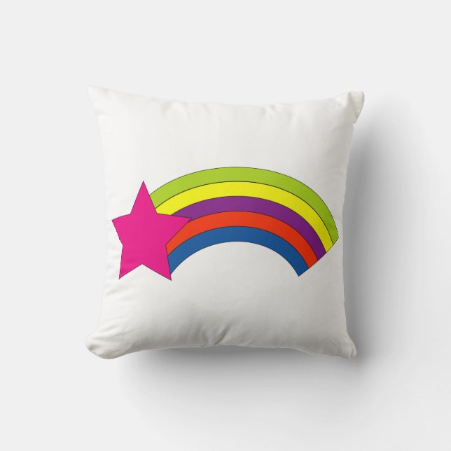 Rosa Stern und Regenbogen Kissen (Vorderseite)
