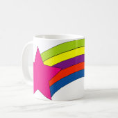 Rosa Stern und Regenbogen Niedlich Kaffeetasse (Vorderseite Links)