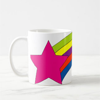 Rosa Stern und Regenbogen Niedlich Kaffeetasse