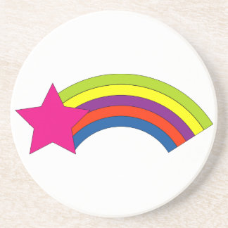 Rosa Stern und Regenbogen-Untersetzer Untersetzer