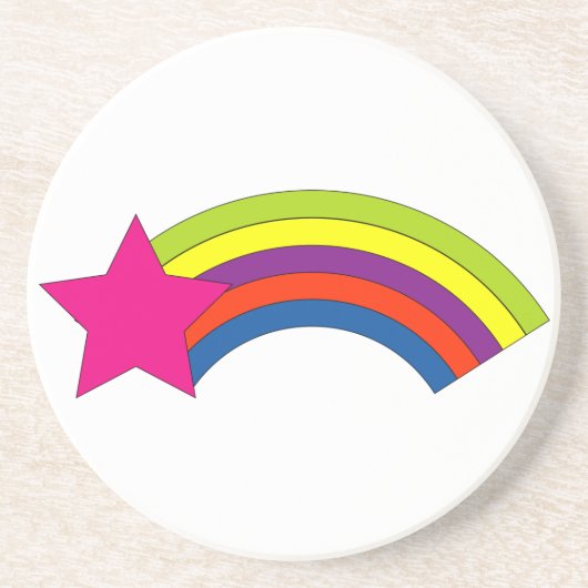 Rosa Stern und Regenbogen-Untersetzer Untersetzer (Vorne)