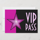 Rosa Stern "VIP-DURCHLAUF" Rosaschwarzes Einladung (Vorderseite)