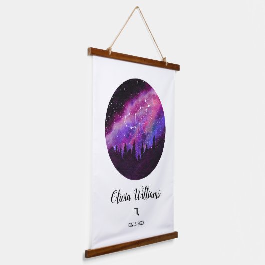 Rosa Sternbild Skorpio Horoskop Schildergeschenk Wandteppich Mit Holzrahmen (Gewinkelt)