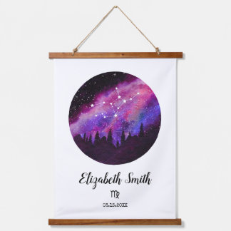 Rosa Sternbild Virgo Horoskop Schildergeschenk Wandteppich Mit Holzrahmen