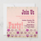 Rosa Sterne Country Gal Geburtstagsparty Einladung (Rückseite)