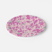 Rosa Sterne der Rose Pappteller (Schrägansicht)