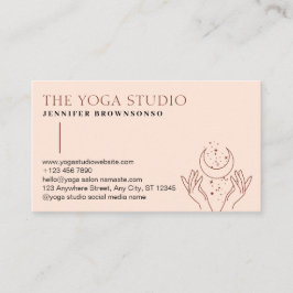 Rosa Sterne Energie Heilung Hände Mond spirituell Visitenkarte