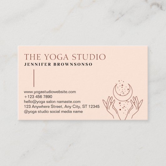 Rosa Sterne Energie Heilung Hände Mond spirituell Visitenkarte (Vorderseite)