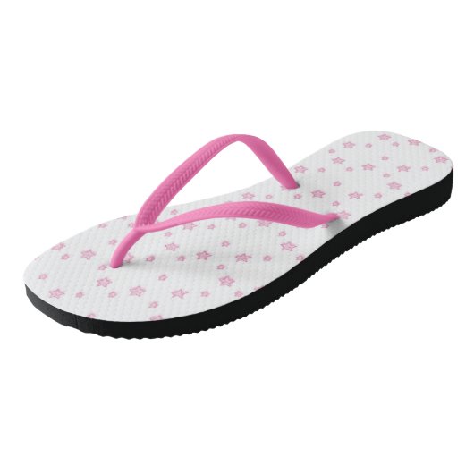 Rosa Sterne Flip Flops Badesandalen (Schrägansicht)