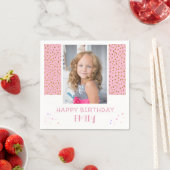 Rosa Sterne Glitzer Geburtstag Kinder Foto Serviette (Beispiel)