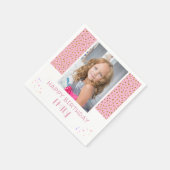 Rosa Sterne Glitzer Geburtstag Kinder Foto Serviette (Ecke)