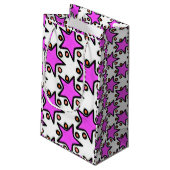 Rosa Sterne Kleine Geschenktüte (Rückseite Schrägansicht)