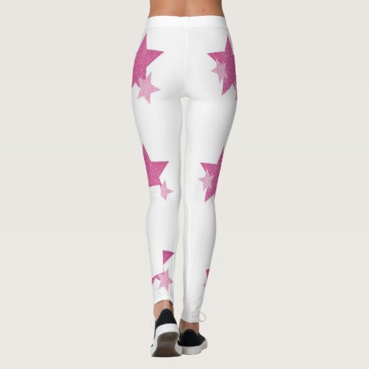 Rosa Sterne-Leggings Leggings (Rückseite)