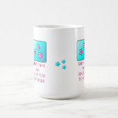 Rosa Sterne mit Sprichwort Kaffeetasse (Mittel)