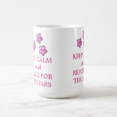 Rosa Sterne mit Spruch Kaffeetasse (Mittel)