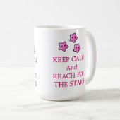 Rosa Sterne mit Spruch Kaffeetasse (VorderseiteRechts)