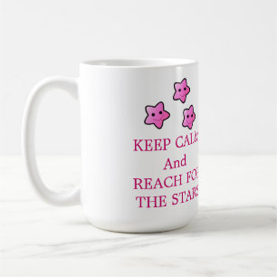 Rosa Sterne mit Spruch Kaffeetasse