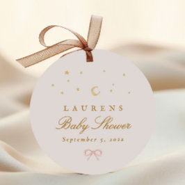 Rosa Sterne Moon Princess Mairytale Baby Dusche Geschenkanhänger