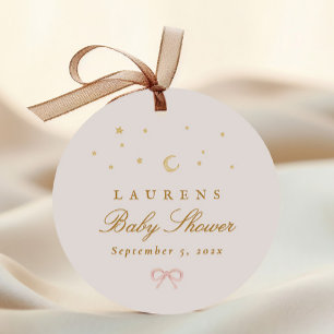 Rosa Sterne Moon Princess Mairytale Baby Dusche Geschenkanhänger