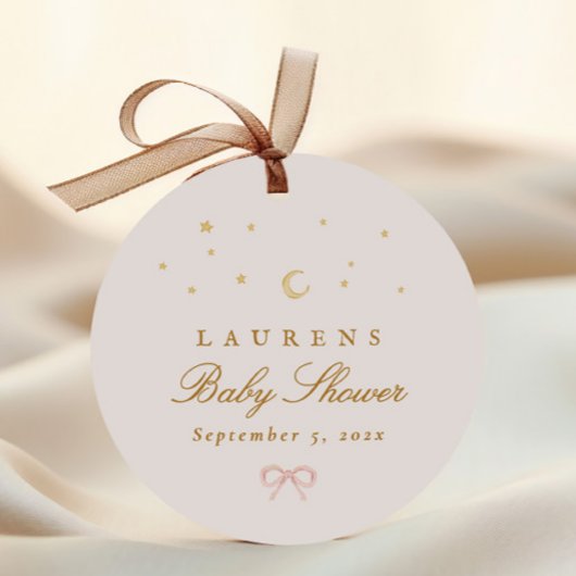 Rosa Sterne Moon Princess Mairytale Baby Dusche Geschenkanhänger