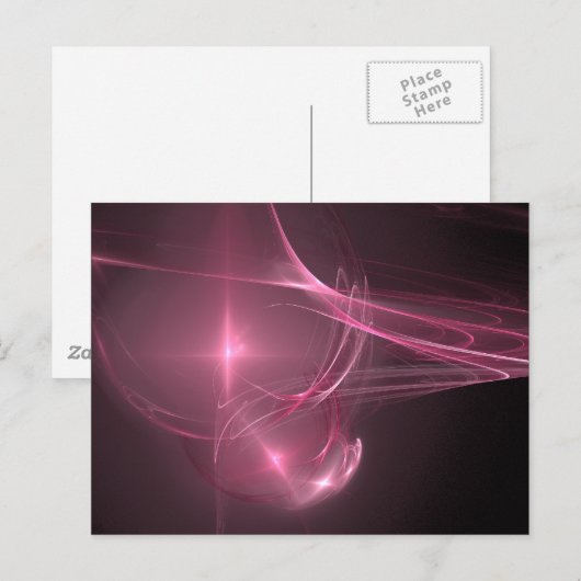 Rosa Sterne Postkarte (Vorne/Hinten)