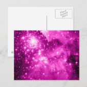 Rosa Sterne Postkarte (Vorne/Hinten)