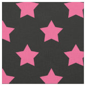 Rosa Sterne schwarzer Hintergrund Textil Stoff (Nahaufnahme)