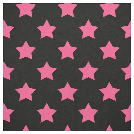 Rosa Sterne schwarzer Hintergrund Textil Stoff (Muster)