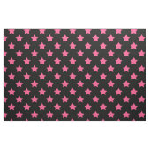 Rosa Sterne schwarzer Hintergrund Textil Stoff (Fat Quarter (45,7 x 55,9 cm))