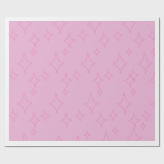Rosa Sternenmuster-Wrap-Papier Geschenkpapier (Flach)