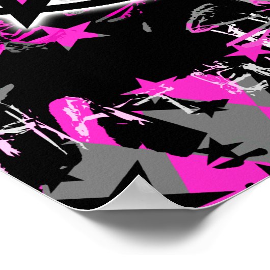 rosa Sterngrafik Poster (Ecke)