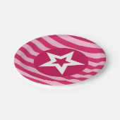 Rosa Sternplatte Pappteller (Schrägansicht)